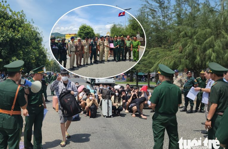 Tiếp nhận 48 công dân làm ‘việc nhẹ lương cao’ ở Campuchia về nước