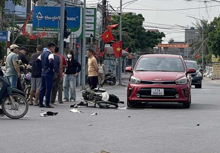 Hiện trường vụ TNGT ở Tiền Hải