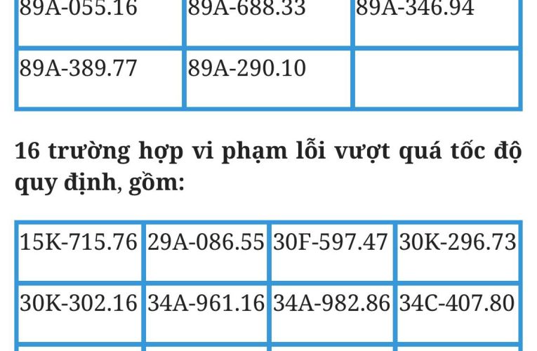 Danh sách phạt nguội 21 trường hợp vi phạm quy định về trật tự, an toàn giao thông