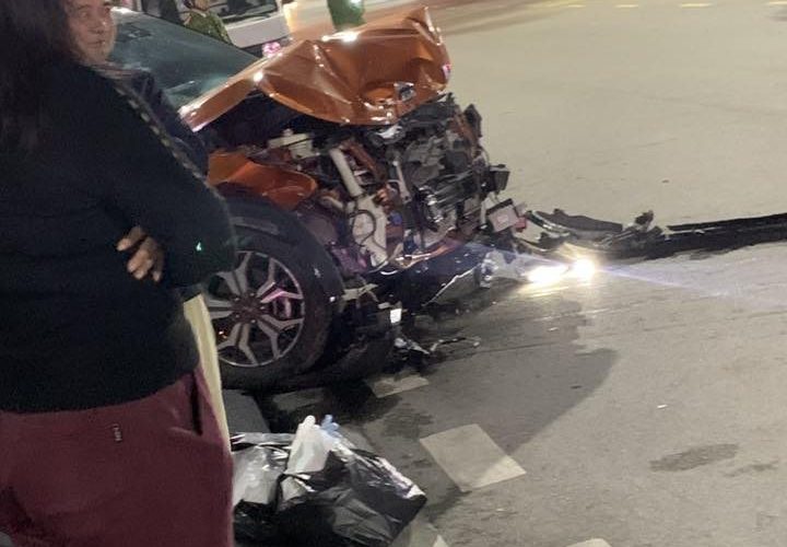 Hiện trường TNGT liên hoàn TP Nam Định đêm qua