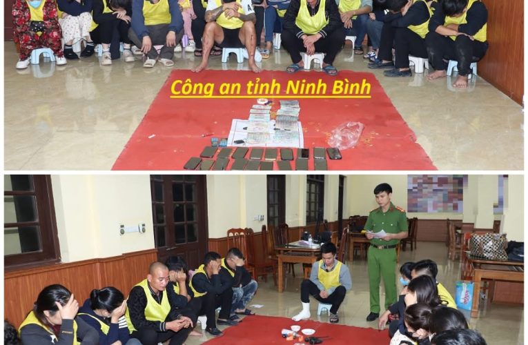 Phòng Cảnh sát hình sự Công an tỉnh Ninh Bình phát hiện 21 đối tượng đang họp lớp xung quanh bộ bát đĩa