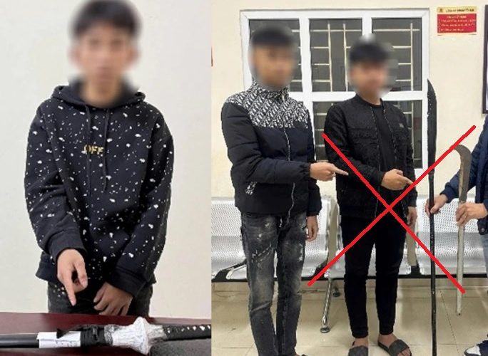 Phát hiện nhiều thanh niên mang hung khí trên phố ở Hà Nội