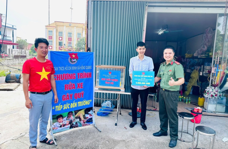 “Rửa xe gây quỹ thiện nguyện” – Mô hình gần dân, vì dân của Chi đoàn Công an cấp xã