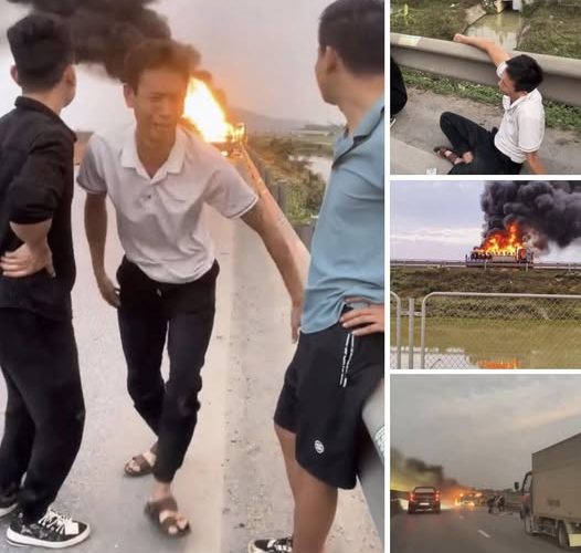 [VIDEO] Hiện trường xe tải chở 11 xe máy trên thùng bốc cháy ngùn ngụt, tài xế bất lực