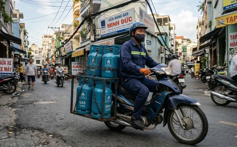 Giá gas tăng thêm 70.000 đồng/bình 12kg