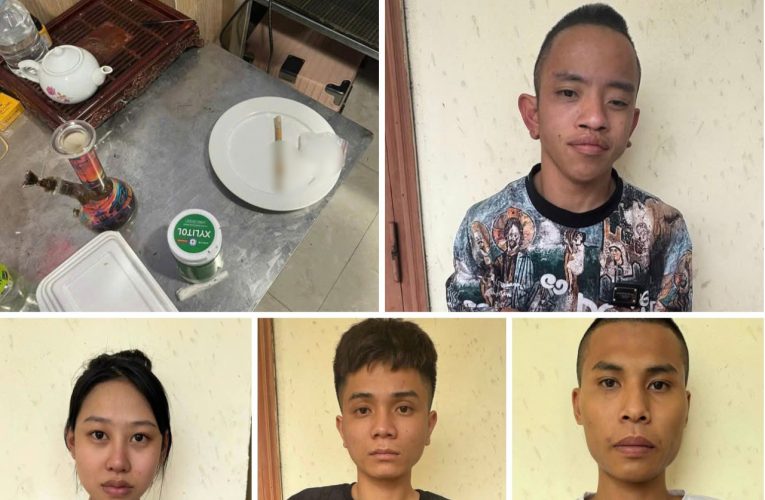 Công an xã Hiển Khánh, tỉnh Ninh Bình phát hiện, bắt giữ các đối tượng tổ chức sử dụng trái phép chất mai thúy.